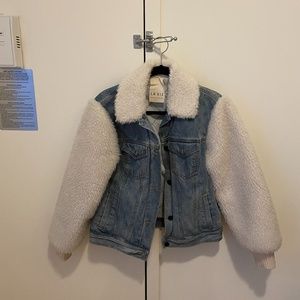 Rebecca Taylor La Vie Denim & Faux Fur Jacket
